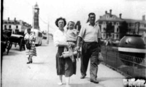 Edward, Iris and Stephen O'Hara in Morecambe 1951