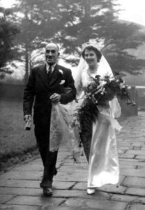 Frank O'Hara and his daughter Mary on her wedding day