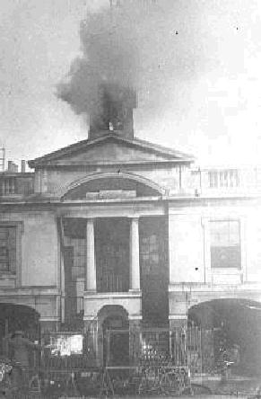 Town Hall fire scene