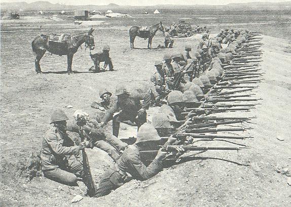 Boer War soldiers in the trenches