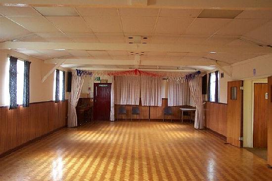 Inside the village hall