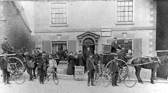 The village post office and staff circa 1890