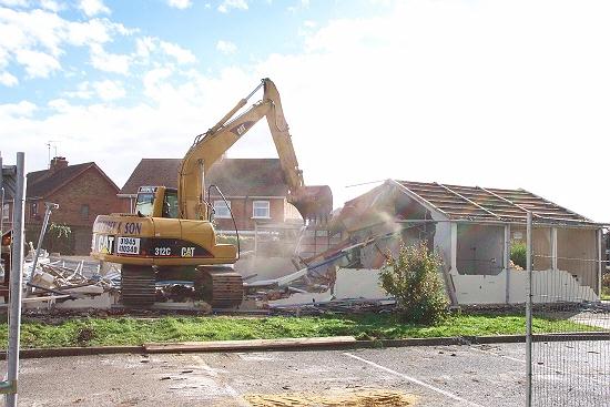 Demolition in progress