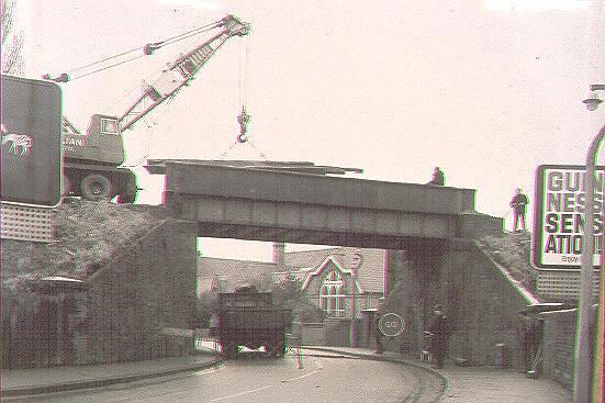 Demolition of rail bridge
