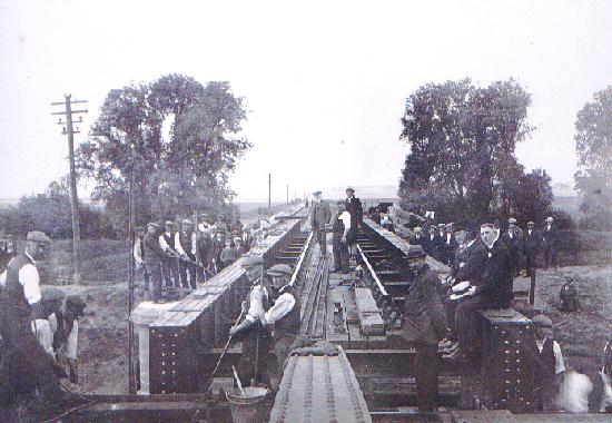 Work on the rail bridge at Twenty