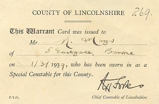 Special Constable warrant card