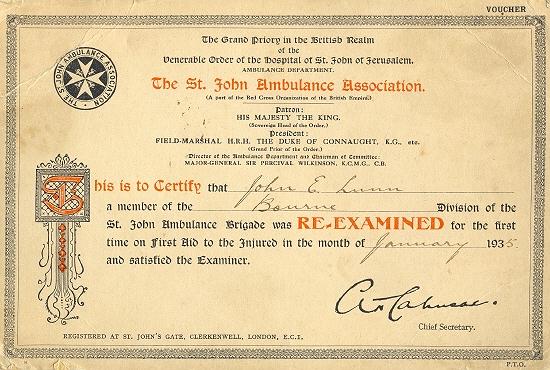 Proficiency ceritficate of 1935