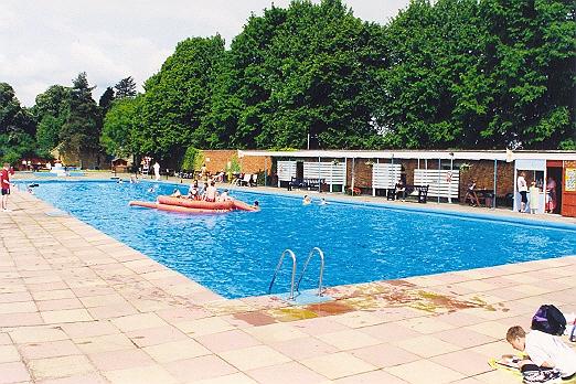The pool in summer