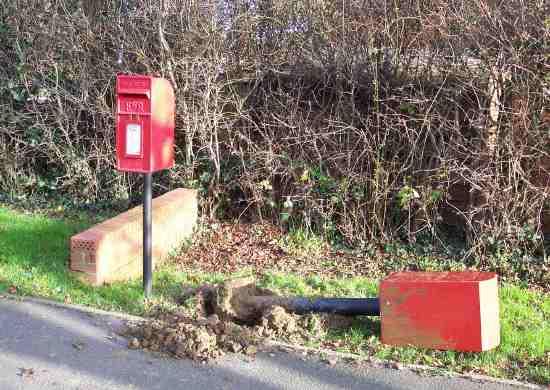 Vandalised mail box