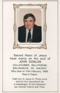 Donnellan John death card