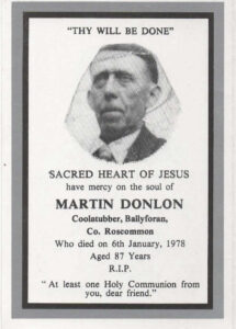 Donnellan Martin death card