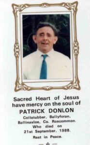 Donnellan Patrick death card