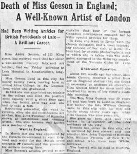 Geeson Jennie Earle Obit