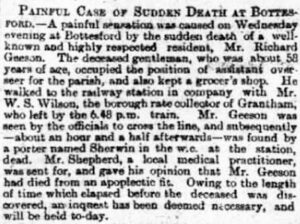 Geeson Richard death 1889