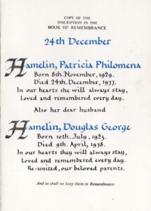 Hamelin Douglas O'Hara Patricia Remembrance