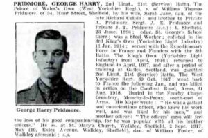 Pridmore George Harry obituary