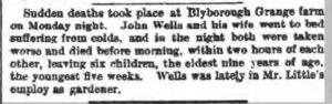 Wells John Robinson Mary deaths
