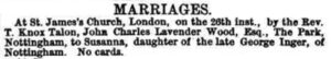 Wood John Charles Lavender, Inger Susanna - (Wood) marriage 1866